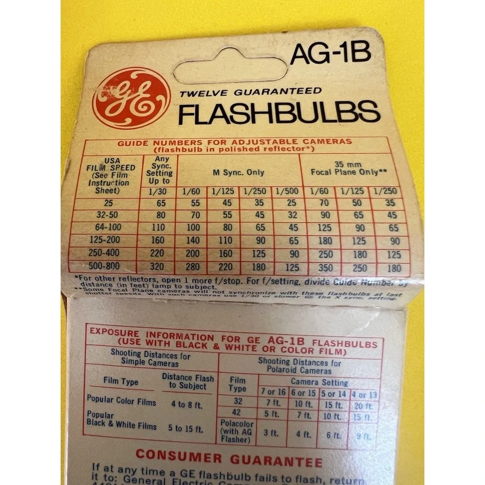 GE General Electric AG-1B Only 8 Guaranteed Flashbulbs